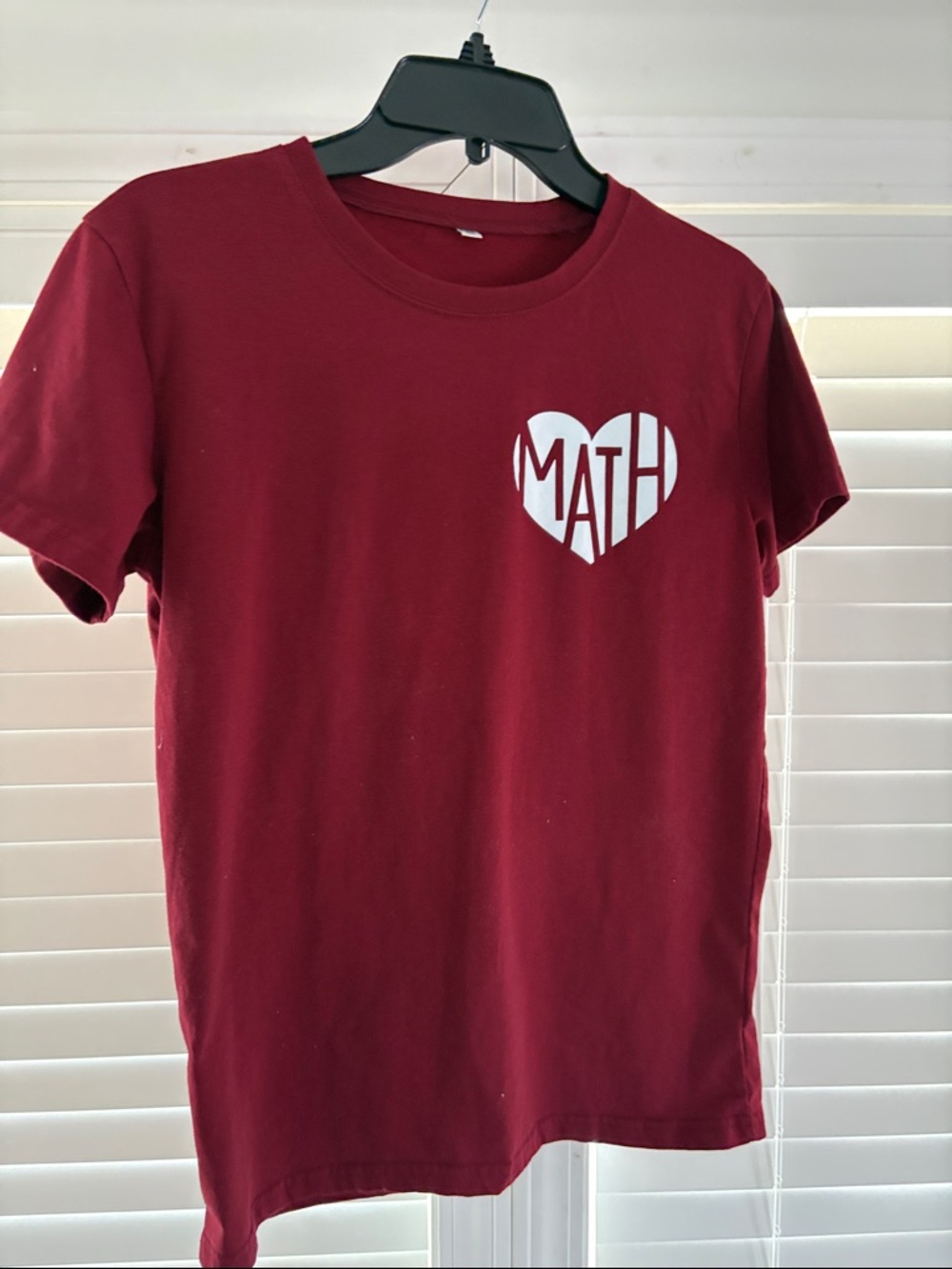 Women's Burgundy Short Sleeve Graphic Tee - Math Heart